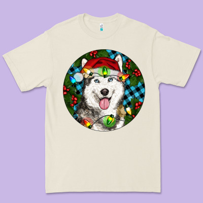 Christmas Husky Premium Tee Designed By Ranaportraitstore