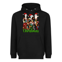 Black christmas three cows mooey christmas Heavyweight Hoodie - MaliasSmallBusiness