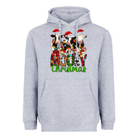 Heather Grey christmas three cows mooey christmas Heavyweight Hoodie - MaliasSmallBusiness