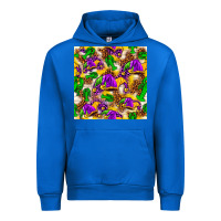 Cobalt Mardi Gras jester had and crawfish with leopard pa Urban Hoodie - HowdyJamesFarm