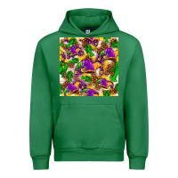 Emerald Mardi Gras jester had and crawfish with leopard pa Urban Hoodie - HowdyJamesFarm
