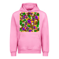 Fuchsia Pink Mardi Gras jester had and crawfish with leopard pa Urban Hoodie - HowdyJamesFarm