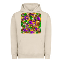 Pigment French Oak Mardi Gras jester had and crawfish with leopard pa Urban Hoodie - HowdyJamesFarm