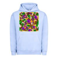 Pigment Grape Ice Mardi Gras jester had and crawfish with leopard pa Urban Hoodie - HowdyJamesFarm