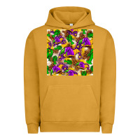 Pigment Peanut Butter Mardi Gras jester had and crawfish with leopard pa Urban Hoodie - HowdyJamesFarm