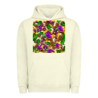 Pigment Pistachio Mardi Gras jester had and crawfish with leopard pa Urban Hoodie - HowdyJamesFarm