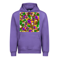 Tulip Mardi Gras jester had and crawfish with leopard pa Urban Hoodie - HowdyJamesFarm