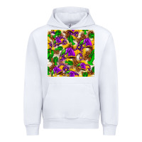 White Mardi Gras jester had and crawfish with leopard pa Urban Hoodie - HowdyJamesFarm
