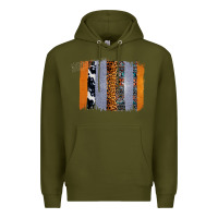 Army Green Western Cowhide Glitter Aztec Leopard Pattern Brushstroke Premium Hoodie - Bettercallsaul