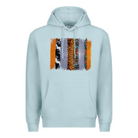 Blue Mist Western Cowhide Glitter Aztec Leopard Pattern Brushstroke Premium Hoodie - Bettercallsaul