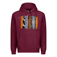 Burgundy Western Cowhide Glitter Aztec Leopard Pattern Brushstroke Premium Hoodie - Bettercallsaul