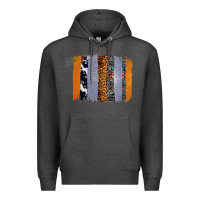 Charcoal Heather Western Cowhide Glitter Aztec Leopard Pattern Brushstroke Premium Hoodie - Bettercallsaul