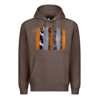 Coffee Western Cowhide Glitter Aztec Leopard Pattern Brushstroke Premium Hoodie - Bettercallsaul
