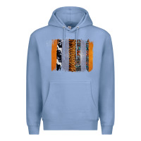 Colony Blue Western Cowhide Glitter Aztec Leopard Pattern Brushstroke Premium Hoodie - Bettercallsaul