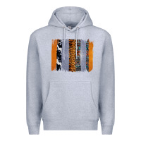 Heather Grey Western Cowhide Glitter Aztec Leopard Pattern Brushstroke Premium Hoodie - Bettercallsaul