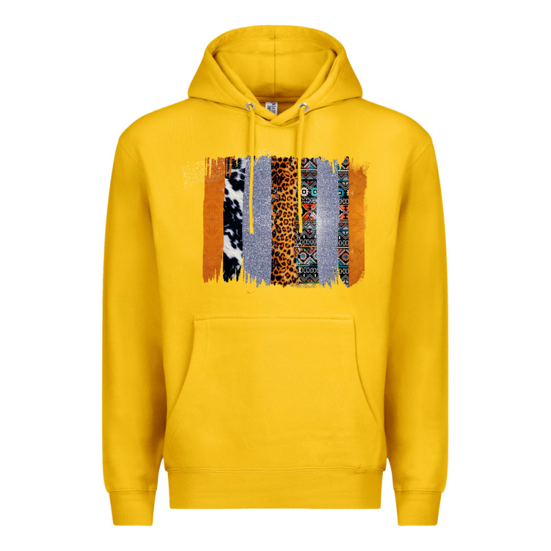 Western Cowhide Glitter Aztec Leopard Pattern Brushstroke Premium Hoodie by Bettercallsaul | Teevron