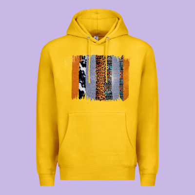 Western Cowhide Glitter Aztec Leopard Pattern Brushstroke Premium Hoodie Designed By Bettercallsaul