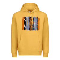 Mustard Western Cowhide Glitter Aztec Leopard Pattern Brushstroke Premium Hoodie - Bettercallsaul