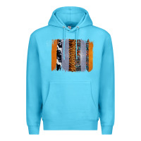 Ocean Blue Western Cowhide Glitter Aztec Leopard Pattern Brushstroke Premium Hoodie - Bettercallsaul