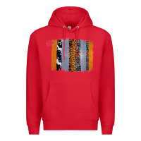 Red Western Cowhide Glitter Aztec Leopard Pattern Brushstroke Premium Hoodie - Bettercallsaul