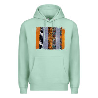 Seafoam Western Cowhide Glitter Aztec Leopard Pattern Brushstroke Premium Hoodie - Bettercallsaul