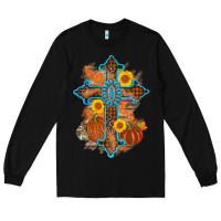 Black thanksgiving cross pumpkin sunflower Long Sleeve Tee - AdoDesignShop