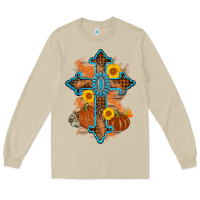 Mushroom thanksgiving cross pumpkin sunflower Long Sleeve Tee - AdoDesignShop