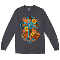 Smoke thanksgiving cross pumpkin sunflower Long Sleeve Tee - AdoDesignShop