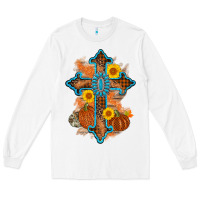 White thanksgiving cross pumpkin sunflower Long Sleeve Tee - AdoDesignShop