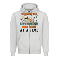 Dove Grey surviving fatherhood one beer at a time Zipper Hoodie - MaliasSmallBusiness