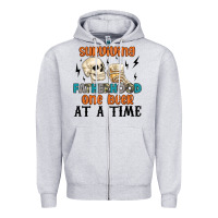 Heather Grey surviving fatherhood one beer at a time Zipper Hoodie - MaliasSmallBusiness