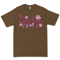 Cacao It's Christmas Y'all Season Pink Christmas Premium Tee - RanaPortraitStore