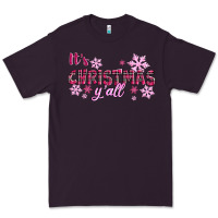 Plum It's Christmas Y'all Season Pink Christmas Premium Tee - RanaPortraitStore