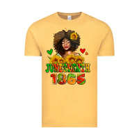 Vintage Mustard afro woman juneteenth 1865 Vintage Tee - AdoDesignShop