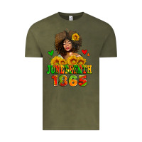 Vintage Olive afro woman juneteenth 1865 Vintage Tee - AdoDesignShop