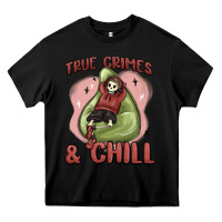Black true crimes & chill Heavy Core Tee - MaliasSmallBusiness