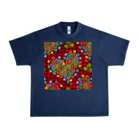 Navy christmas lights and leopard hearts seamless pattern Urban Heavy Tee - BundleAndBundleShop