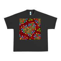 Pigment Black christmas lights and leopard hearts seamless pattern Urban Heavy Tee - BundleAndBundleShop