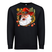 Black Cowboy Santa Premium Sweatshirt - BundleAndBundleShop