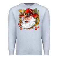 Heather Grey Cowboy Santa Premium Sweatshirt - BundleAndBundleShop