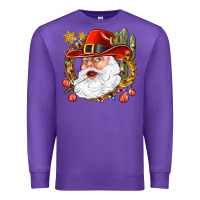 Purple Cowboy Santa Premium Sweatshirt - BundleAndBundleShop