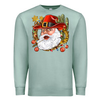 Seafoam Cowboy Santa Premium Sweatshirt - BundleAndBundleShop