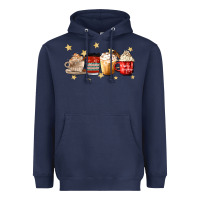 Navy christmas coffee Heavyweight Hoodie - MaliasSmallBusiness