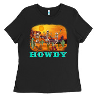Black western skeleton Ladies Tee - AdoDesignShop