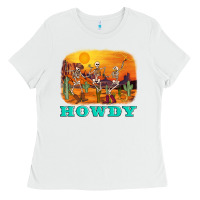 White western skeleton Ladies Tee - AdoDesignShop