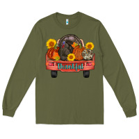 Army Green thankful turkey truck Long Sleeve Tee - AdoDesignShop
