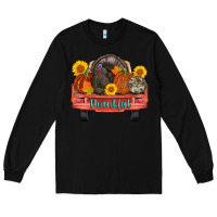Black thankful turkey truck Long Sleeve Tee - AdoDesignShop