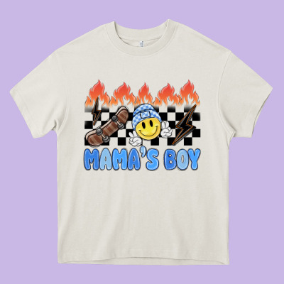 Mama's Boy Heavy Core Tee Designed By Maliassmallbusiness