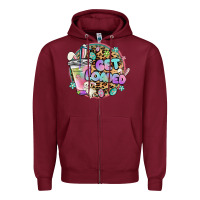 Burgundy get loaded rabbit and easter Zipper Hoodie - MaliasSmallBusiness
