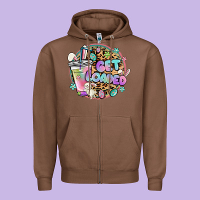 Get Loaded Rabbit And Easter Zipper Hoodie Designed By Maliassmallbusiness